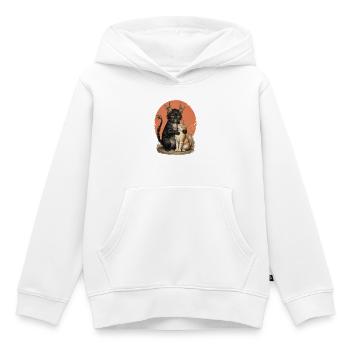 Geweih-Katzengefährten - Kinder Premium Organic Hoodie - Weiß - Vorne - AI Model Kid Female (0cm)
