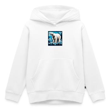 ours blanc - Sweat Premium à capuche enfant bio - blanc - Devant - AI Model Kid Female (0cm)