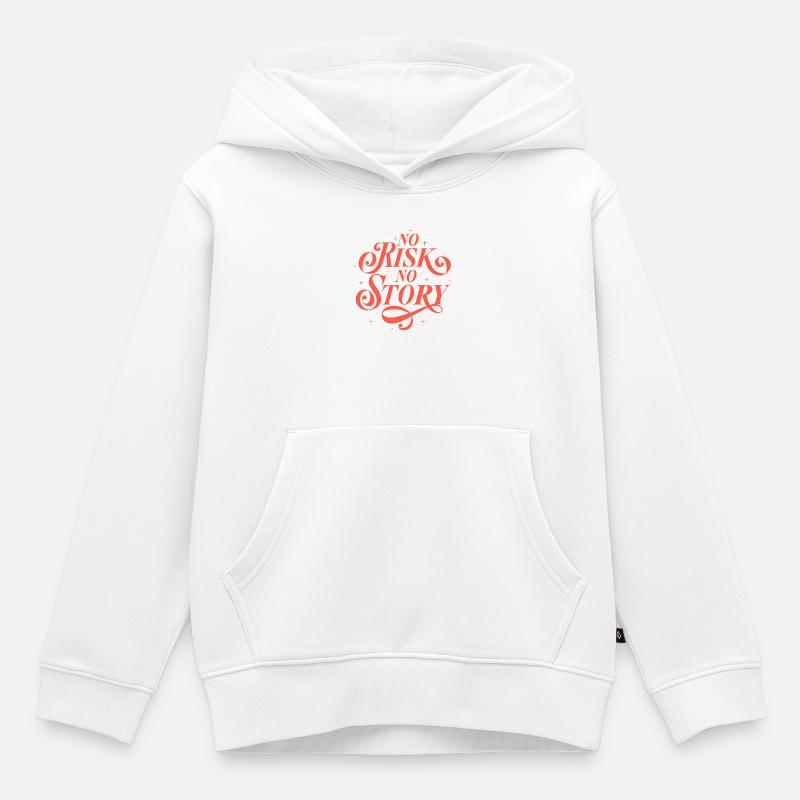 AUCUN RISQUE. PAS D’HISTOIRE. - Sweat Premium à capuche enfant bio - blanc