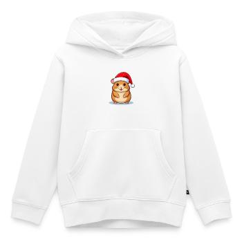 Hamster mit Nikolausmütze passend zu Weihnachten - Kinder Premium Organic Hoodie - Weiß - Vorne - AI Model Kid Female (0cm)
