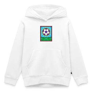 Vitrail Football Window Design - Sweat Premium à capuche enfant bio - blanc - Devant - AI Model Kid Female (0cm)