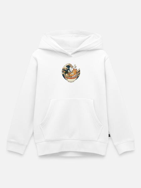 Ramen Katze - Kinder Premium Organic Hoodie - Weiß