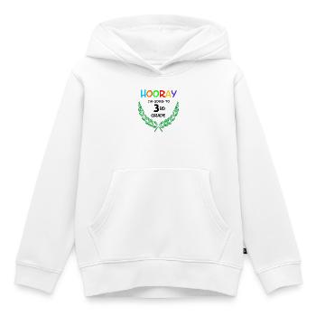 Hurra, ich gehe in die dritte Klasse** - Kinder Premium Organic Hoodie - Weiß - Vorne - AI Model Kid Female (0cm)