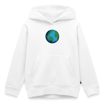 Erdglobus Blaugrün Icon - Kinder Premium Organic Hoodie - Weiß - Vorne - AI Model Kid Female (0cm)