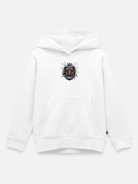 Heavy Metal Rock Mechanical Face Electric guitar - Kids Premium Organic Hoodie - white