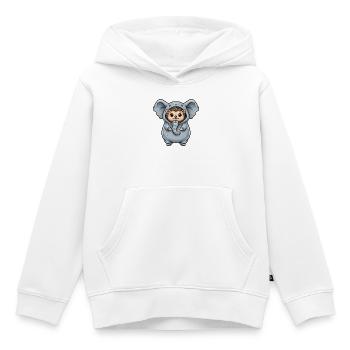 Déguisement de hérisson Carnaval d’éléphant Déguisement de carnaval - Sweat Premium à capuche enfant bio - blanc - Devant - AI Model Kid Female (0cm)