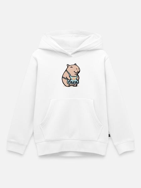 Capybara Papa Wasserschweine - Kinder Premium Organic Hoodie - Weiß