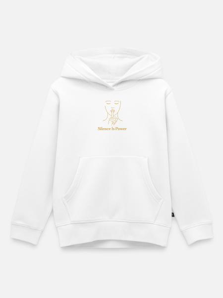 Stille ist Kraft - Goldene Linie - Kinder Premium Organic Hoodie - Weiß
