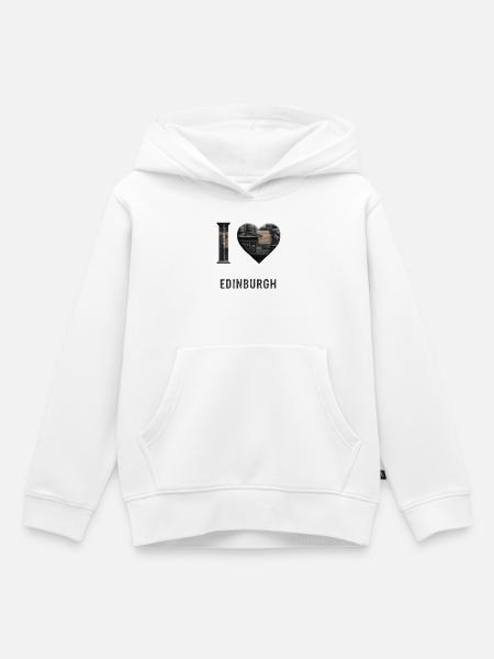 I Love Edinburgh – Stone City Architecture - Kinder Premium Organic Hoodie - Weiß