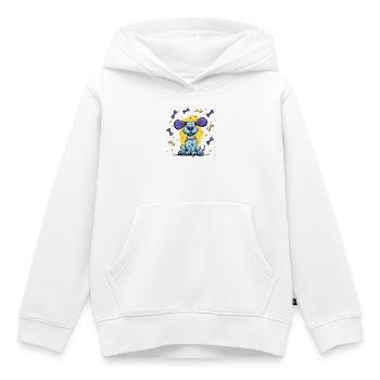 Stardog en orbite colorée - Sweat Premium à capuche enfant bio - blanc - Devant - AI Model Kid Female (0cm)