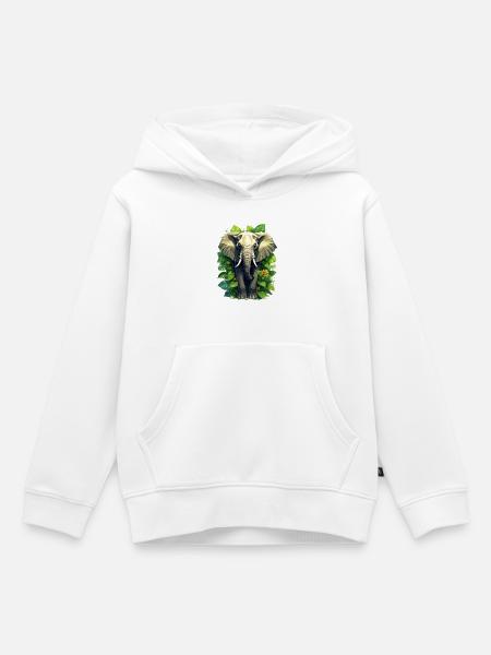 Ein Elefant im Dschungel - Kinder Premium Organic Hoodie - Weiß