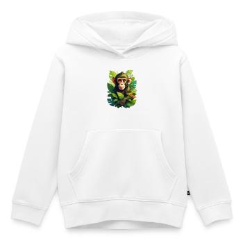Ein Affe im Dschungel - Kinder Premium Organic Hoodie - Weiß - Vorne - AI Model Kid Female (0cm)