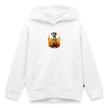 Ein Erdmännchen in der Savanne - Kinder Premium Organic Hoodie - Weiß - Vorne - AI Model Kid Female (0cm)