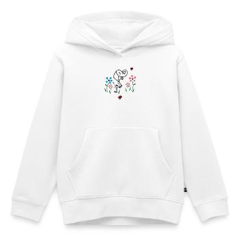 Éléphant sur une prairie fleurie - Sweat Premium à capuche enfant bio - blanc - Devant - AI Model Kid Female (0cm)