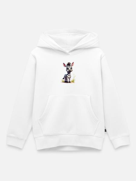 Niedliches Zebra - Kinder Premium Organic Hoodie - Weiß
