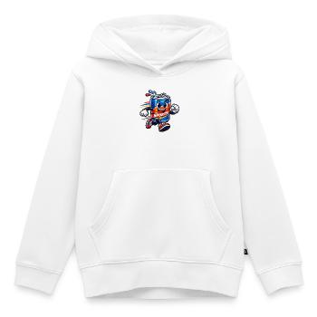 Sprint sportif joyeux - Sweat Premium à capuche enfant bio - blanc - Devant - AI Model Kid Female (0cm)
