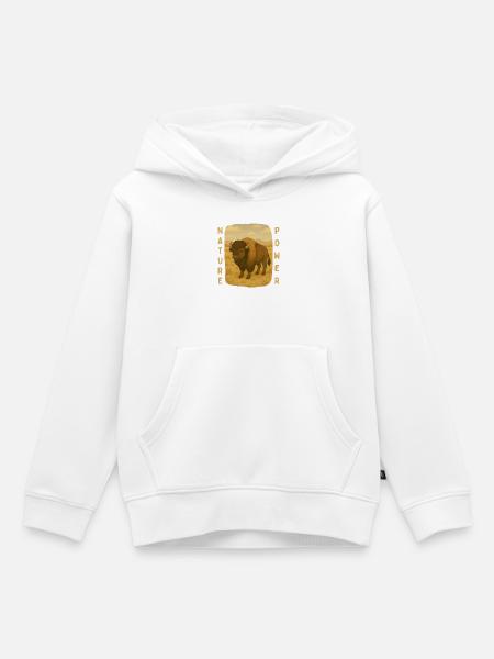 Bison auf der Steppe - Kinder Premium Organic Hoodie - Weiß