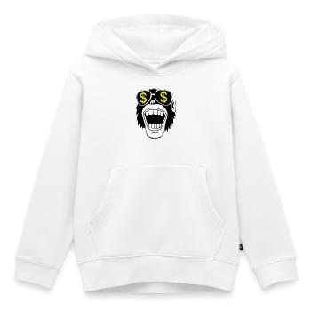 Affe mit Brille - Kinder Premium Organic Hoodie - Weiß - Vorne - AI Model Kid Female (0cm)