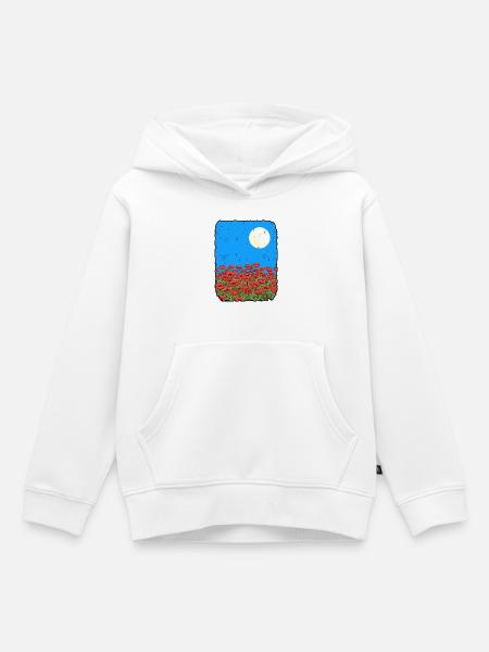 Mohnblumen - Kinder Premium Organic Hoodie - Weiß
