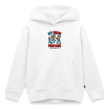 Je déteste les lundis – Alarm & Hammer - Sweat Premium à capuche enfant bio - blanc - Devant - AI Model Kid Female (0cm)