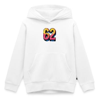 62 chiffres colorés - Sweat Premium à capuche enfant bio - blanc - Devant - AI Model Kid Female (0cm)