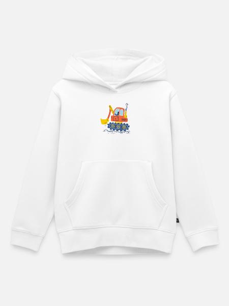 Bagger, Baumaschinen - Kinder Premium Organic Hoodie - Weiß