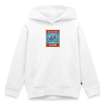 Vélo en vitrail Divin - Sweat Premium à capuche enfant bio - blanc - Devant - AI Model Kid Female (0cm)