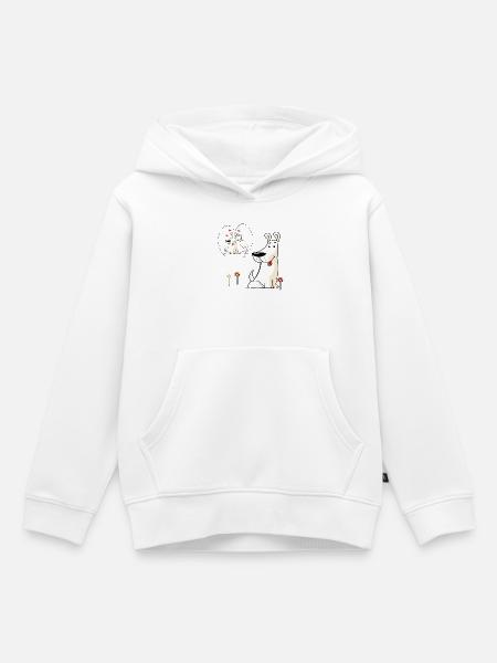 verliebter Hund - Kinder Premium Organic Hoodie - Weiß