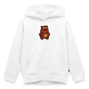 Ours Affamé - Sweat Premium à capuche enfant bio - blanc - Devant - AI Model Kid Female (0cm)