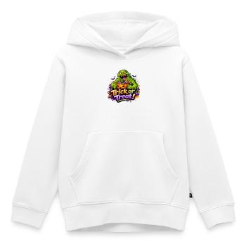 schleimmonster-trick-or-treat - Kinder Premium Organic Hoodie - Weiß - Vorne - AI Model Kid Female (0cm)
