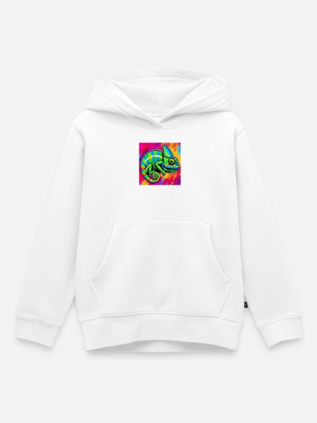 Chamäleon - Kinder Premium Organic Hoodie - Weiß