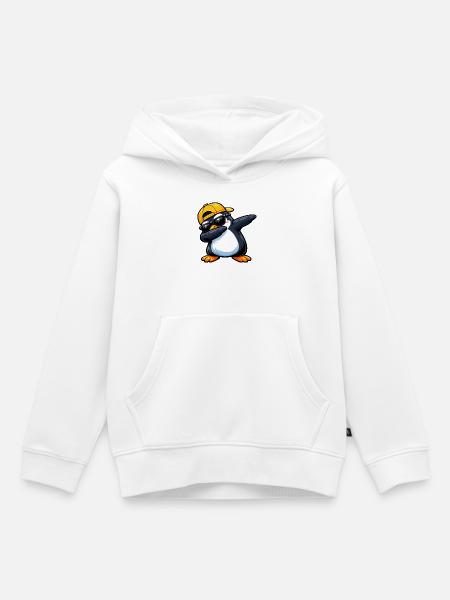 Dabbing Penguin - Kinder Premium Organic Hoodie - Weiß