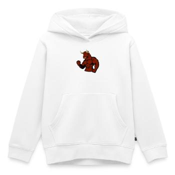 Taureau musclé Taureau - Sweat Premium à capuche enfant bio - blanc - Devant - AI Model Kid Female (0cm)