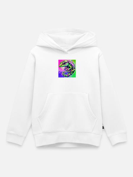 Gecko - Kinder Premium Organic Hoodie - Weiß