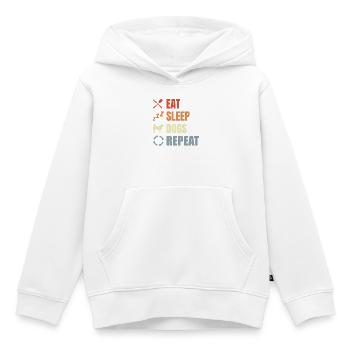 Hundebesitzer Routine - Kinder Premium Organic Hoodie - Weiß - Vorne - AI Model Kid Female (0cm)