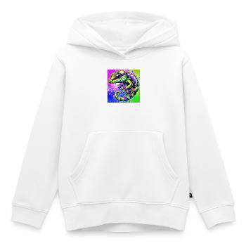 Gecko - Sweat Premium à capuche enfant bio - blanc - Devant - AI Model Kid Female (0cm)