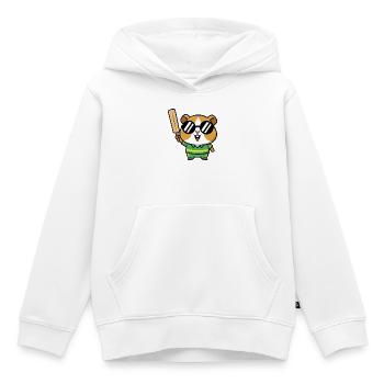 Cooler Hamster Mit Cricket Schlaeger - Kinder Premium Organic Hoodie - Weiß - Vorne - AI Model Kid Female (0cm)