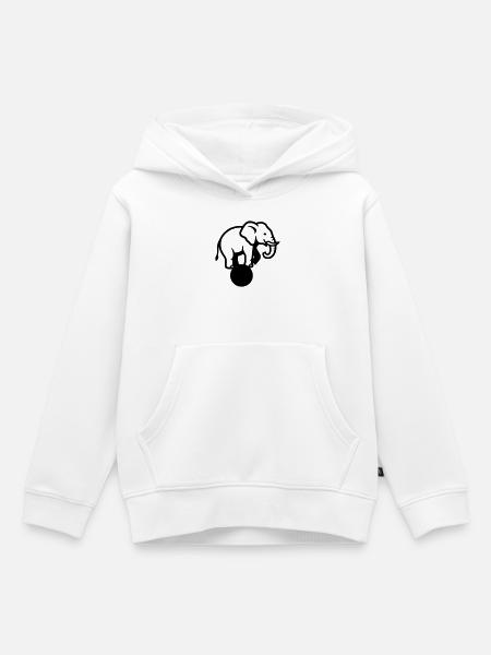 Elefant Ball Zirkus Akrobatik - Kinder Premium Organic Hoodie - Weiß