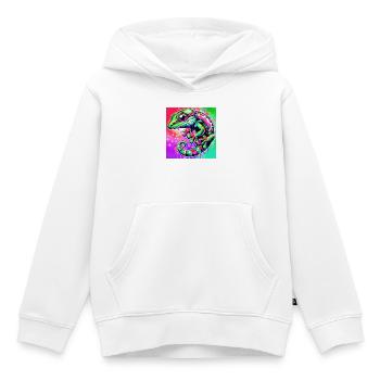 Gecko - Sweat Premium à capuche enfant bio - blanc - Devant - AI Model Kid Female (0cm)