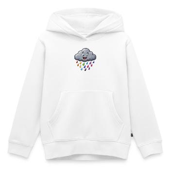 Bunte Regenwolke Lustige Wolke Wetter Motiv  - Kinder Premium Organic Hoodie - Weiß - Vorne - AI Model Kid Female (0cm)