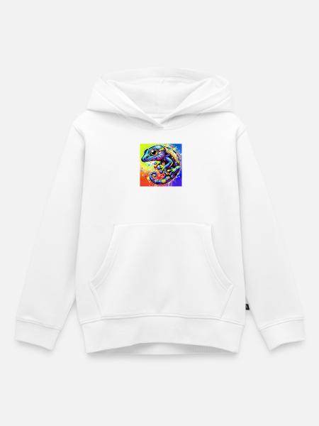 Gecko - Kinder Premium Organic Hoodie - Weiß