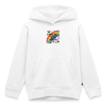 Pride Month LGBT – Liebe ist keine Wahl. Du zu sein - Kinder Premium Organic Hoodie - Weiß - Vorne - AI Model Kid Female (0cm)