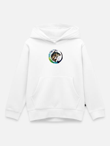 Springender Karpf - Kinder Premium Organic Hoodie - Weiß