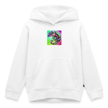 Gecko - Sweat Premium à capuche enfant bio - blanc - Devant - AI Model Kid Female (0cm)