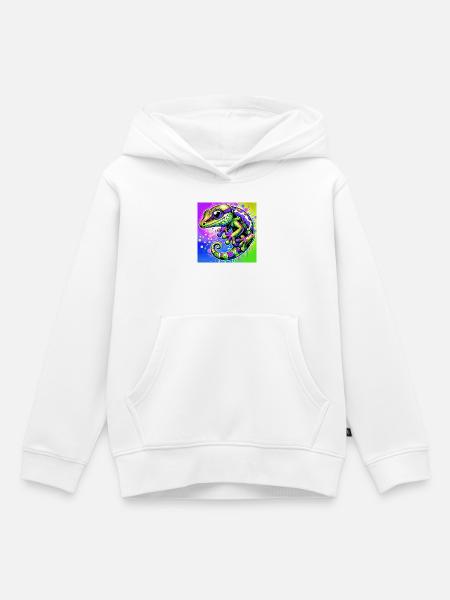 Gecko - Kinder Premium Organic Hoodie - Weiß