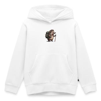 Wanderigel mit Rucksack - Kinder Premium Organic Hoodie - Weiß - Vorne - AI Model Kid Female (0cm)