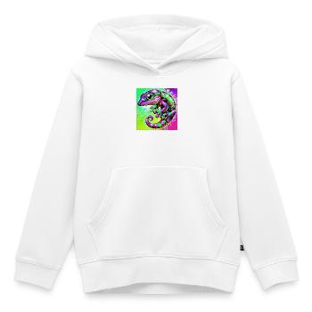 Gecko - Kinder Premium Organic Hoodie - Weiß - Vorne - AI Model Kid Female (0cm)