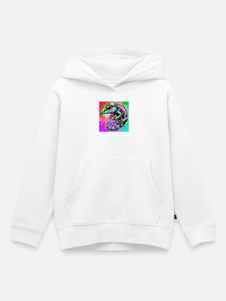Gecko - Kinder Premium Organic Hoodie - Weiß