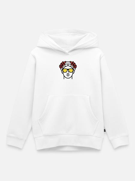 Römische Statue Sonnenbrille Antike Kunst - Kinder Premium Organic Hoodie - Weiß