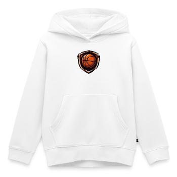 Basketball Shield Emblem Orange - Kinder Premium Organic Hoodie - Weiß - Vorne - AI Model Kid Female (0cm)